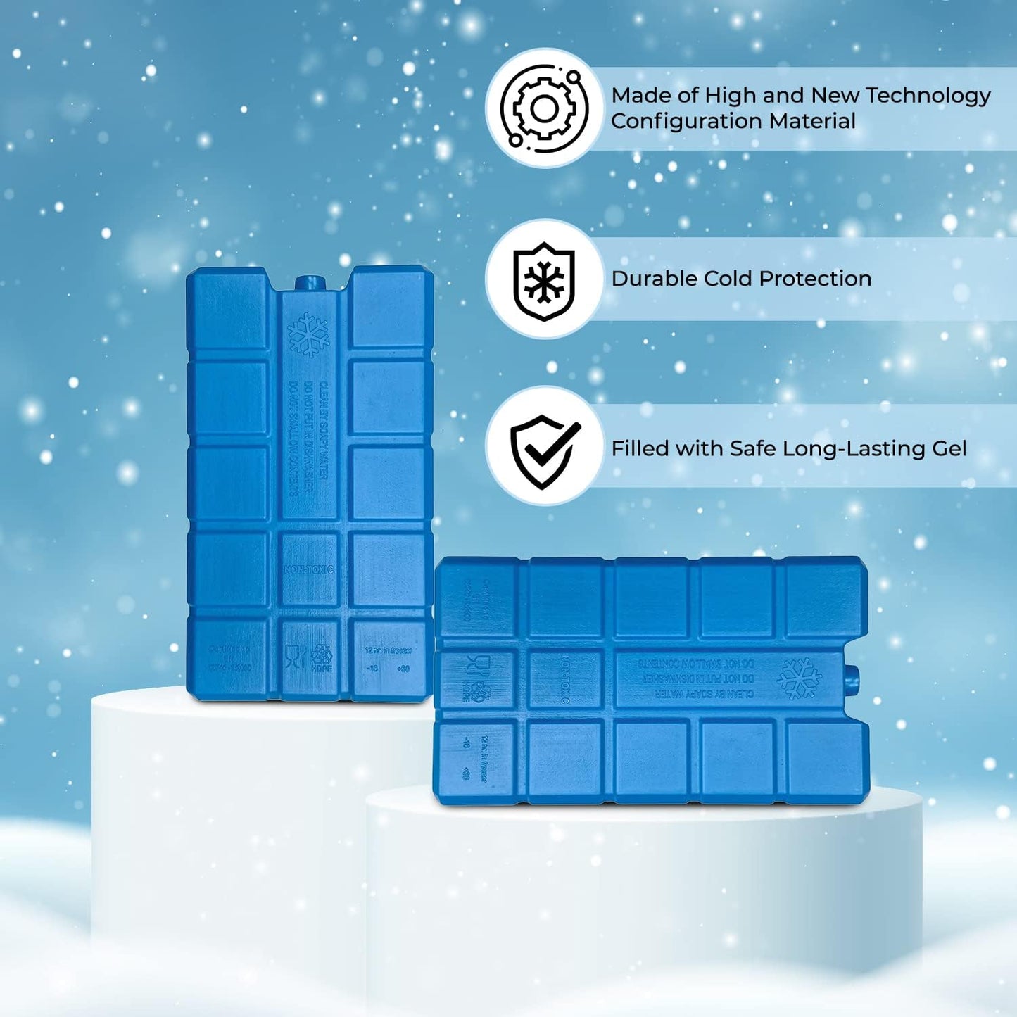 Ice Blocks for Freezers - Pack of 6 | Reusable and Space-Saving | Ideal for Keeping Food and Drinks Cold and Long