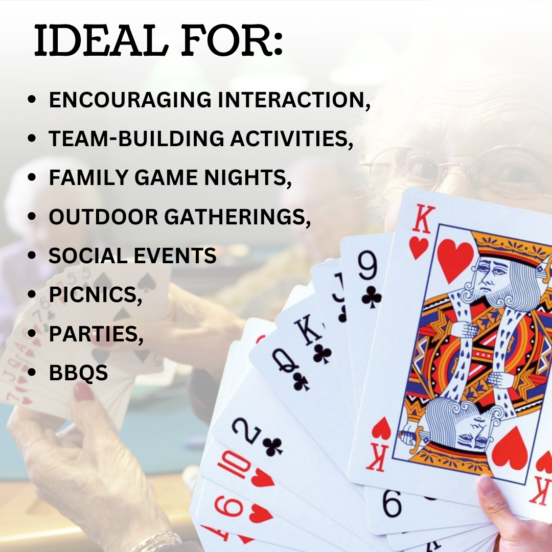 VIROSA Jumbo A4 Playing Cards – Giant 28cm x 20cm Plastic Coated, Water-Resistant Deck for Family Party Games, BBQs, Garden, Indoor & Outdoor Fun, Christmas & Events