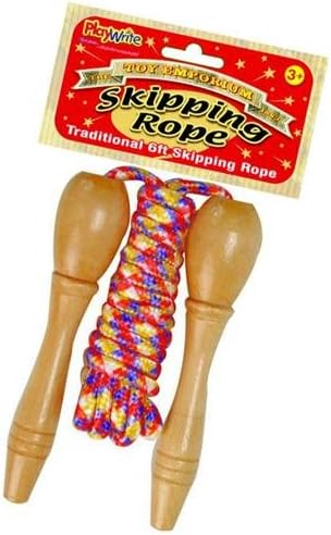 VIROSA Wooden Handled Children’s Skipping Rope – Lightweight Jump Rope for Kids – Outdoor Fun, Exercise & Playground Games – Classic Toy for Ages 4+