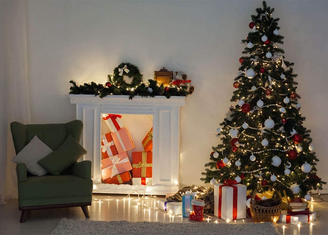 7ft Green Artificial Christmas Tree - 1120 Virgin PVC Tips, Easy Assembly, Strong Metal Stand - Xmas Home Decoration