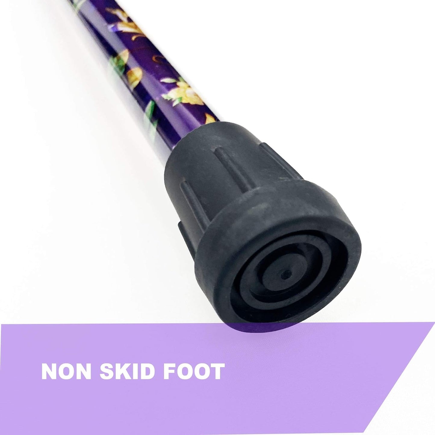Floral Walking Stick - Lightweight, Foldable, Extendable, Adjustable Walking Cane | Flexible, Durable | Walking Aid, Mobility Aid | Collapsible