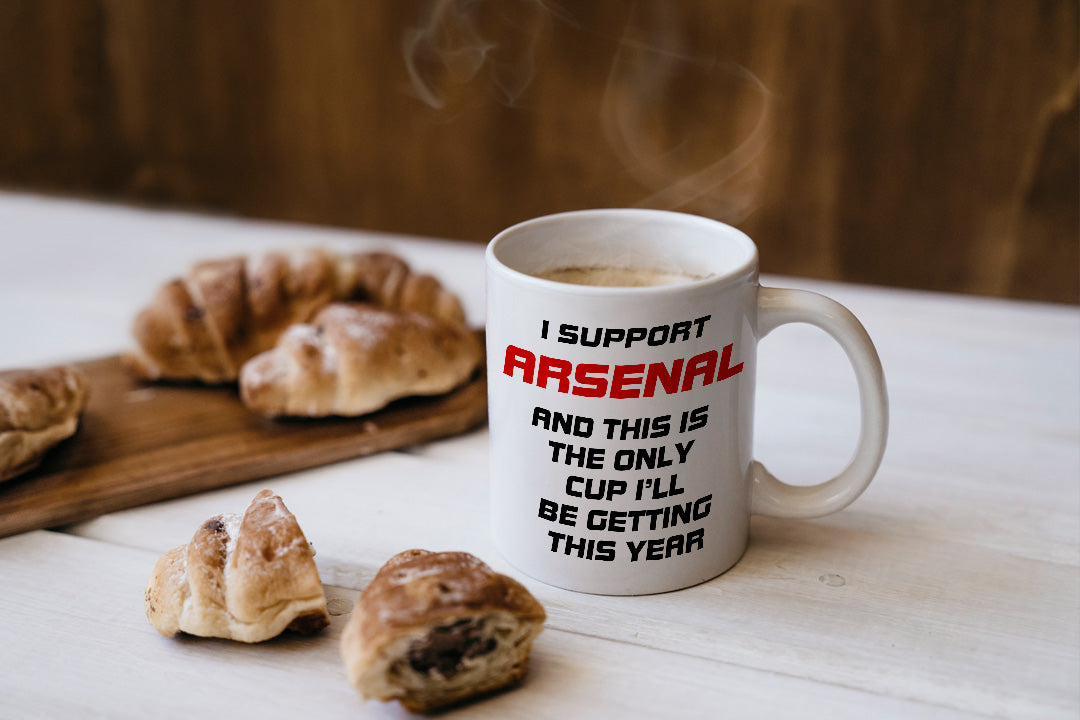 VIROSA Funny Football Mug – “This is The Only Cup I’ll Be Getting This Year” – Funny Gift for Arsenal Fans, Dad, Brother or Friend – 11oz Ceramic Coffee Cup – Birthday, Xmas, Father’s Day
