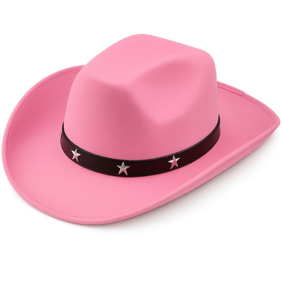 VIROSA Classic Western Cowboy Hat – Lightweight Adjustable Fit – Available in Black, Pink & Brown – For Men & Women – Rodeo, Fancy Dress, Outdoor Wear