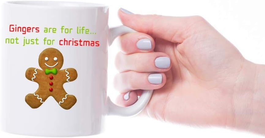 VIROSA Funny Redhead Mug – Gingers are for Life Not Just for Christmas – Sarcastic Gift for Ginger Friends, Coworkers, Him or Her – Xmas, Birthday, Secret Santa – 11oz Ceramic Coffee Cup