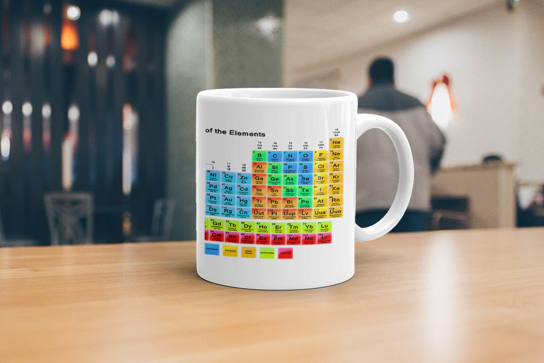 VIROSA Chemistry Mug – Periodic Table of The Elements – Science Gift for Students, Teachers, Chemists – Educational & Fun Coffee Cup – 11oz Ceramic Mug for School, Lab, or Home Use