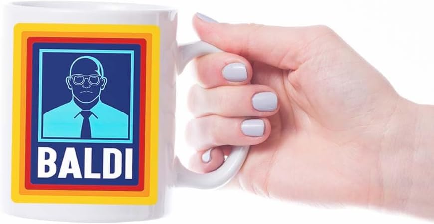 VIROSA Baldi Gift Mug – Funny Coffee Mug for Bald Man, Dad, Stepdad, Work Colleague & Grandad | Novelty Father's Day Gift for Bald Dads & Boys | White Ceramic Cup with Humorous Design, Present for Him