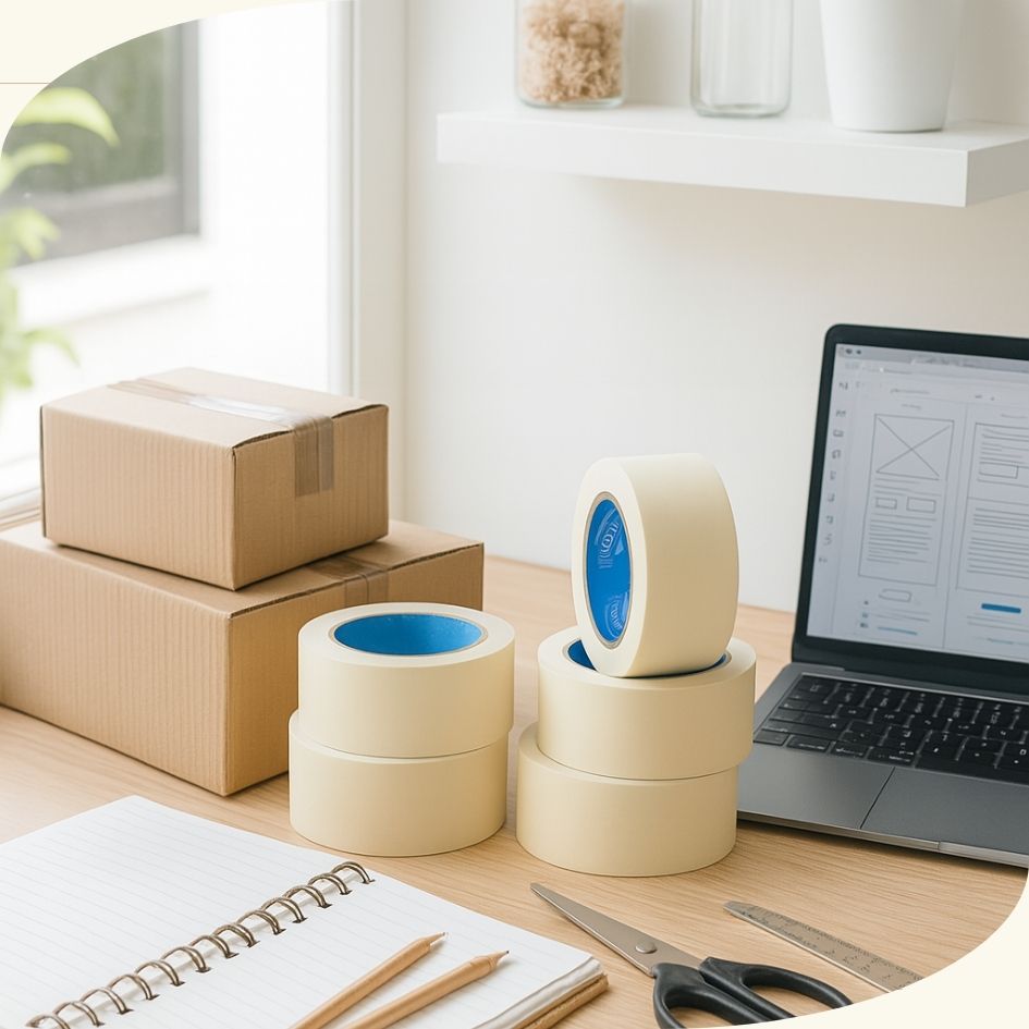 Pack of 5 Masking Tape Rolls - 48mm Wide, 50 Metres