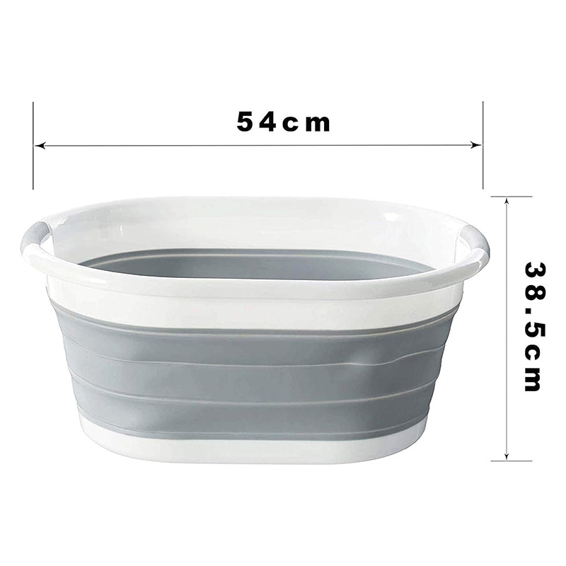 Oval Collapsible Laundry Basket: Foldable Storage Container/Organizer - Portable Washing Tub - Space-Saving Laundry Hamper