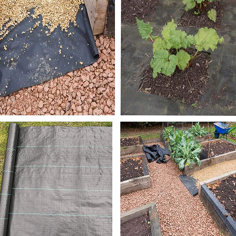 Heavy Duty Weed Membrane - UV Stabilized Weed Control Fabric Sheet for Gardens, Patios, Flowerbeds, Lawns, and Walkways (1M x 10M)
