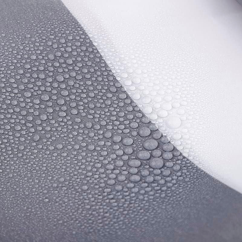 White & Grey Striped Shower Curtain - Anti-Mould, Mildew Resistant | 180x180 cm | Water Repellent Polyester