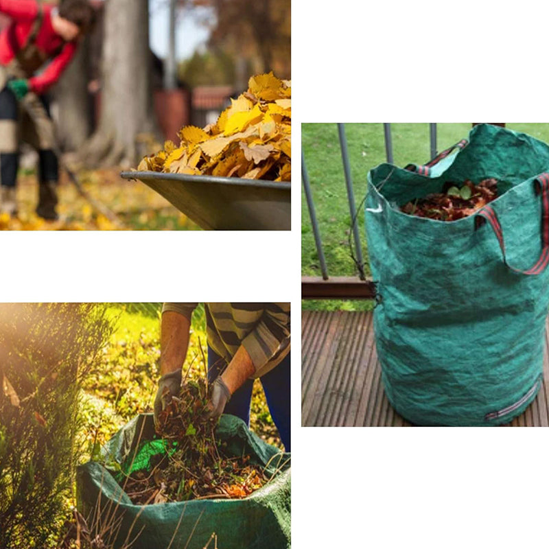 Pack of 3 Large Garden Waste Bags 272L | Ideal for Large Amounts of Lightweight Garden Waste | Reusable Waterproof Refuse Sack with Handles