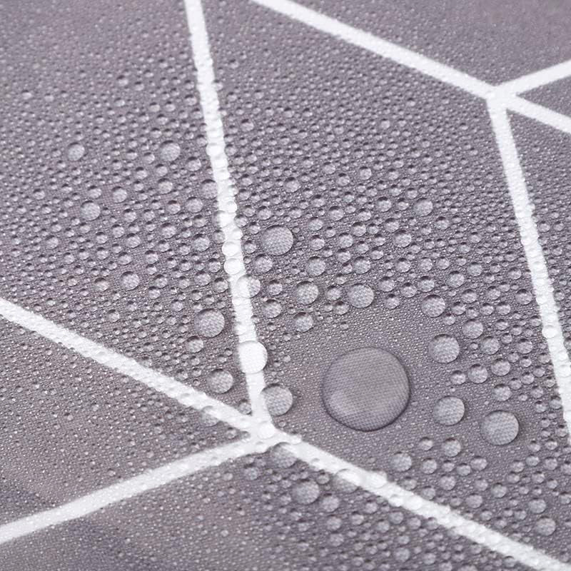 Grey Zig Zag Shower Curtain - Mildew Resistant, Water Repellent, Polyester Fabric