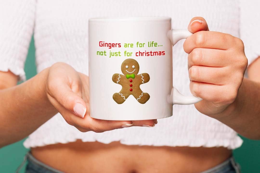 VIROSA Funny Redhead Mug – Gingers are for Life Not Just for Christmas – Sarcastic Gift for Ginger Friends, Coworkers, Him or Her – Xmas, Birthday, Secret Santa – 11oz Ceramic Coffee Cup