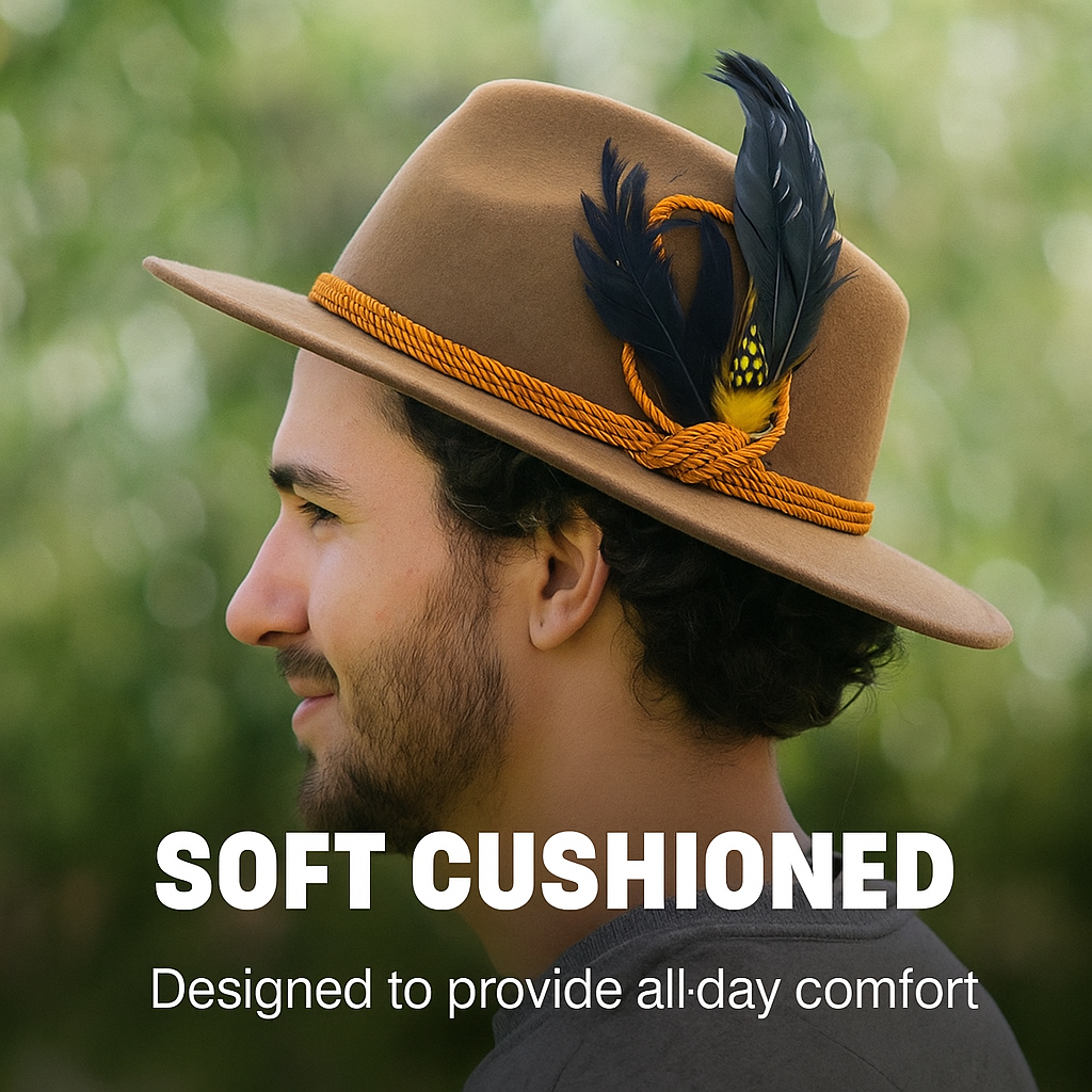 RKK Enterprise Limited Deluxe Oktoberfest Hat – Brown German Alpine Fedora with Feather – One Size – Ideal for Fancy Dress Accessory, Oktoberfest, World Book Week Outfit