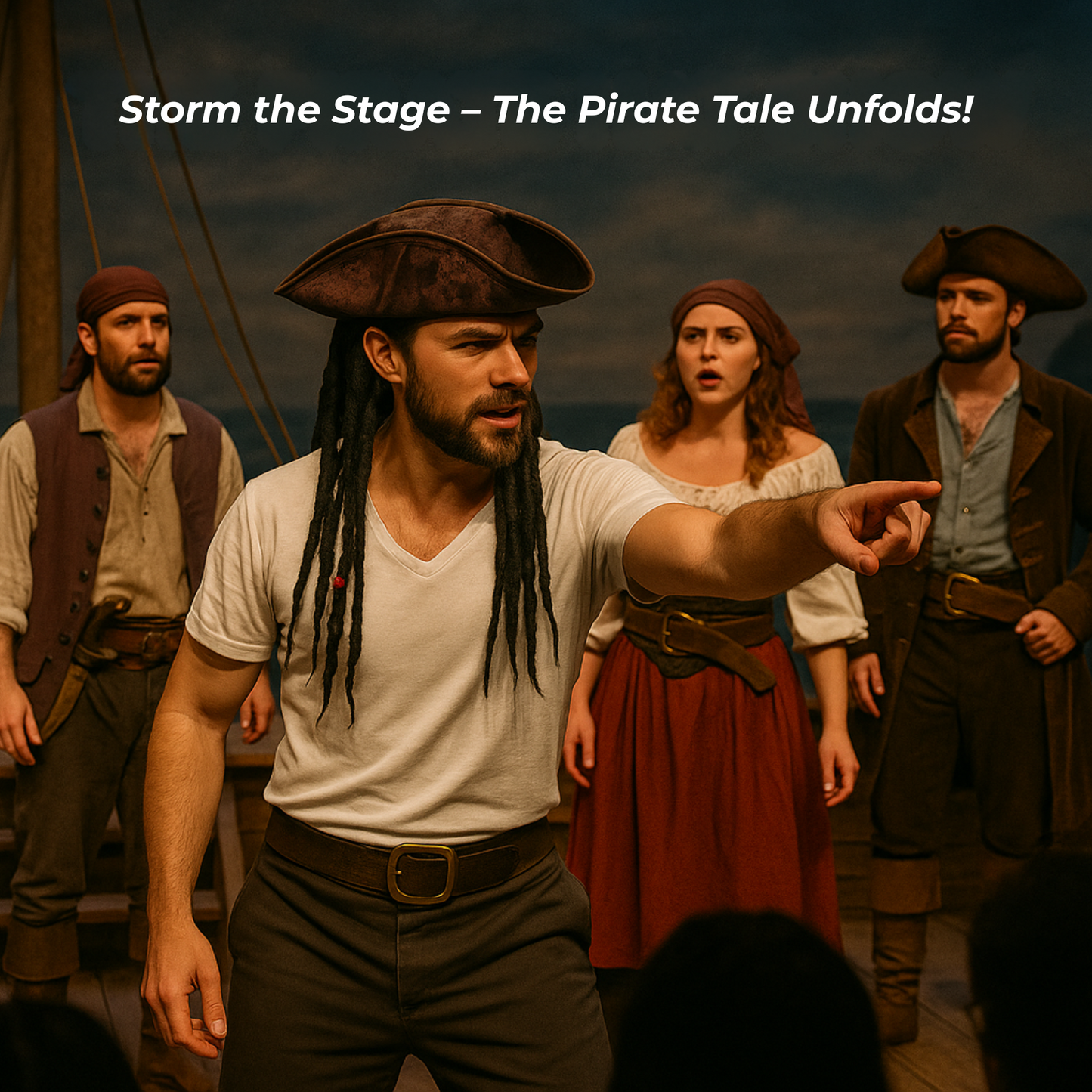 VIROSA Deluxe Brown Pirate Hat with Braids & Beads – Caribbean Captain Costume Accessory for Kids & Adults | Ideal for Halloween, Fancy Dress, World Book Day & Imaginative Play