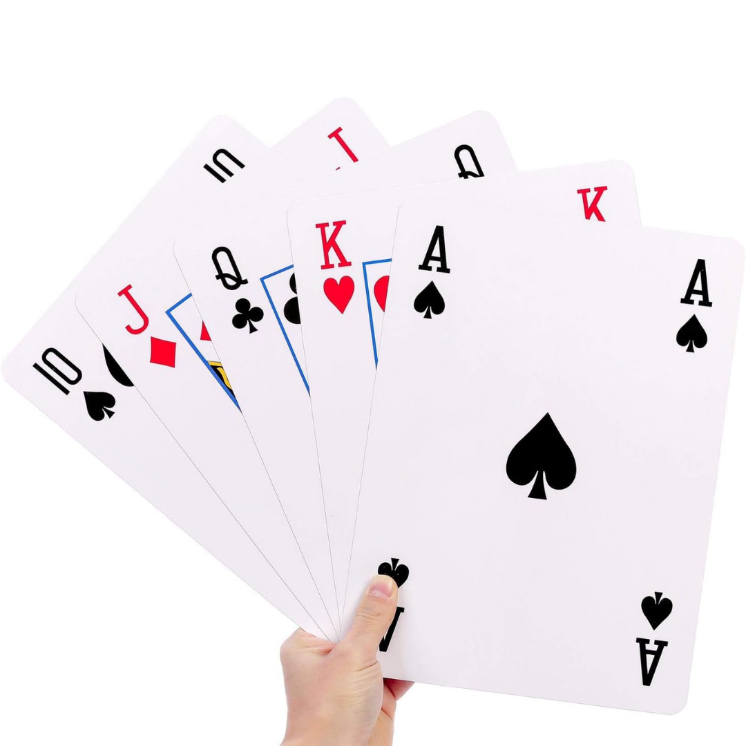VIROSA Jumbo A4 Playing Cards – Giant 28cm x 20cm Plastic Coated, Water-Resistant Deck for Family Party Games, BBQs, Garden, Indoor & Outdoor Fun, Christmas & Events