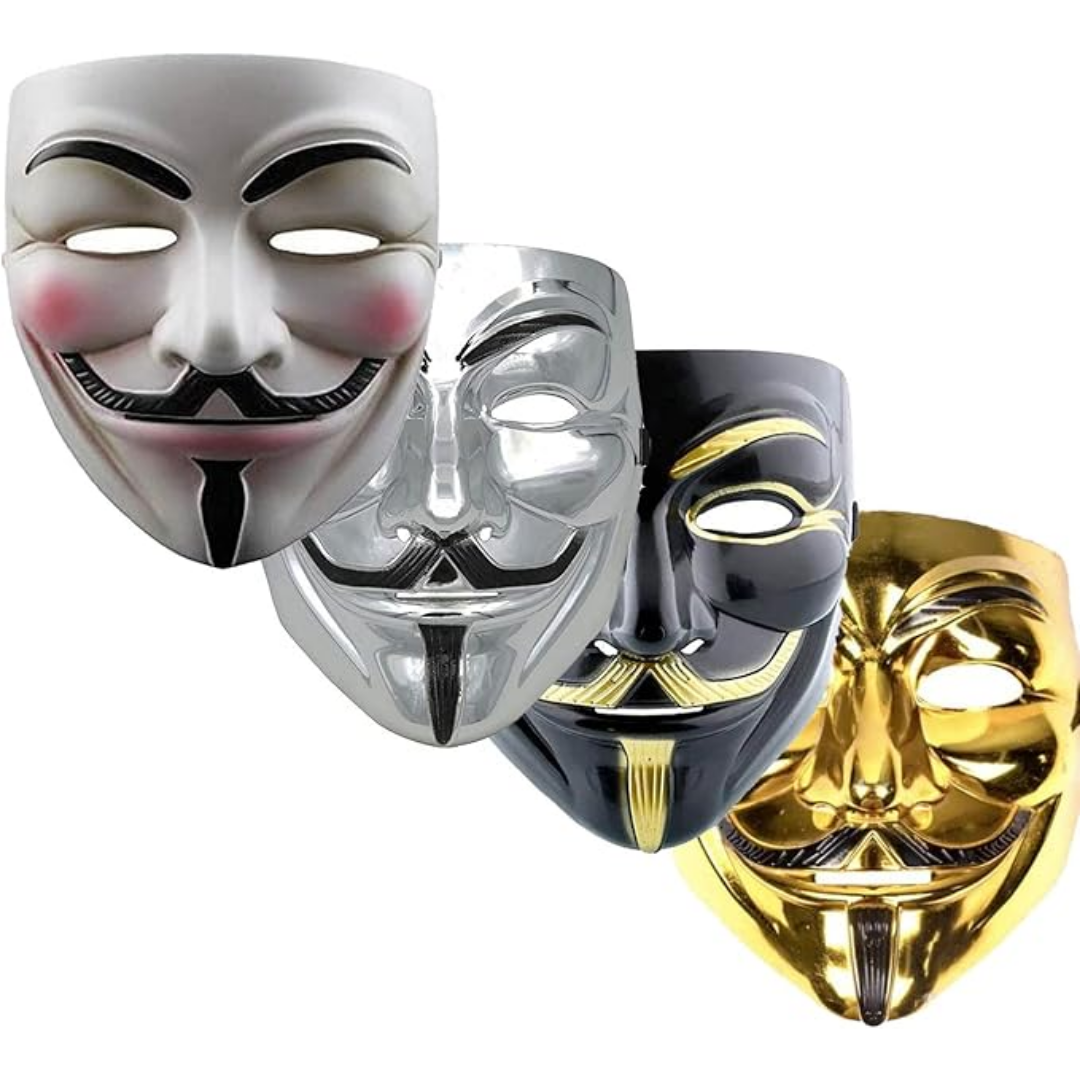 VIROSA Anonymous V for Vendetta Mask Set – Halloween & World Book Week Costume Kit for Adults & Teens