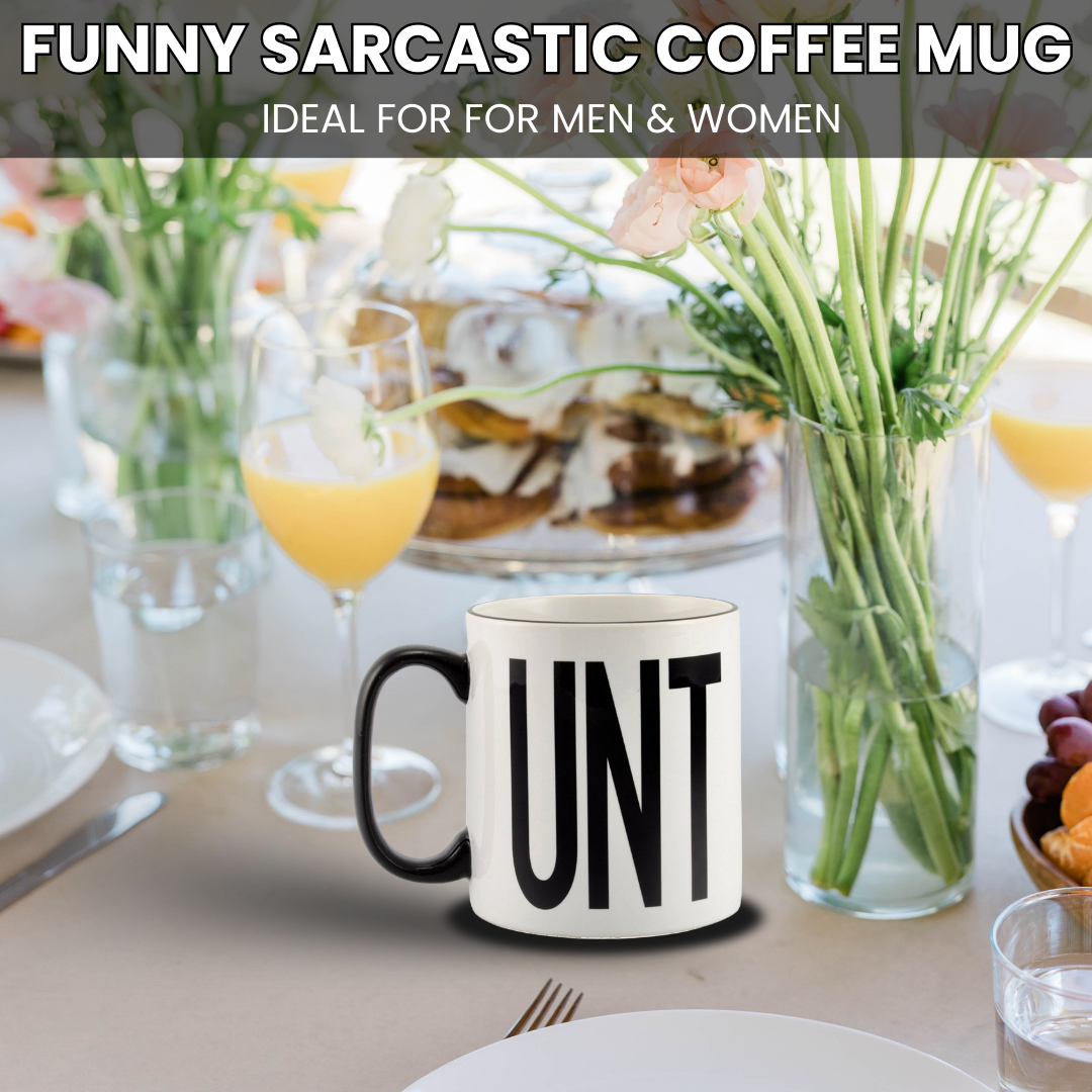 VIROSA Funny Sarcastic Mug for Men & Women | Black Handle Novelty Coffee Mug | Crude Humor Gift for Friends & Colleagues | 11oz Black Ceramic Cup