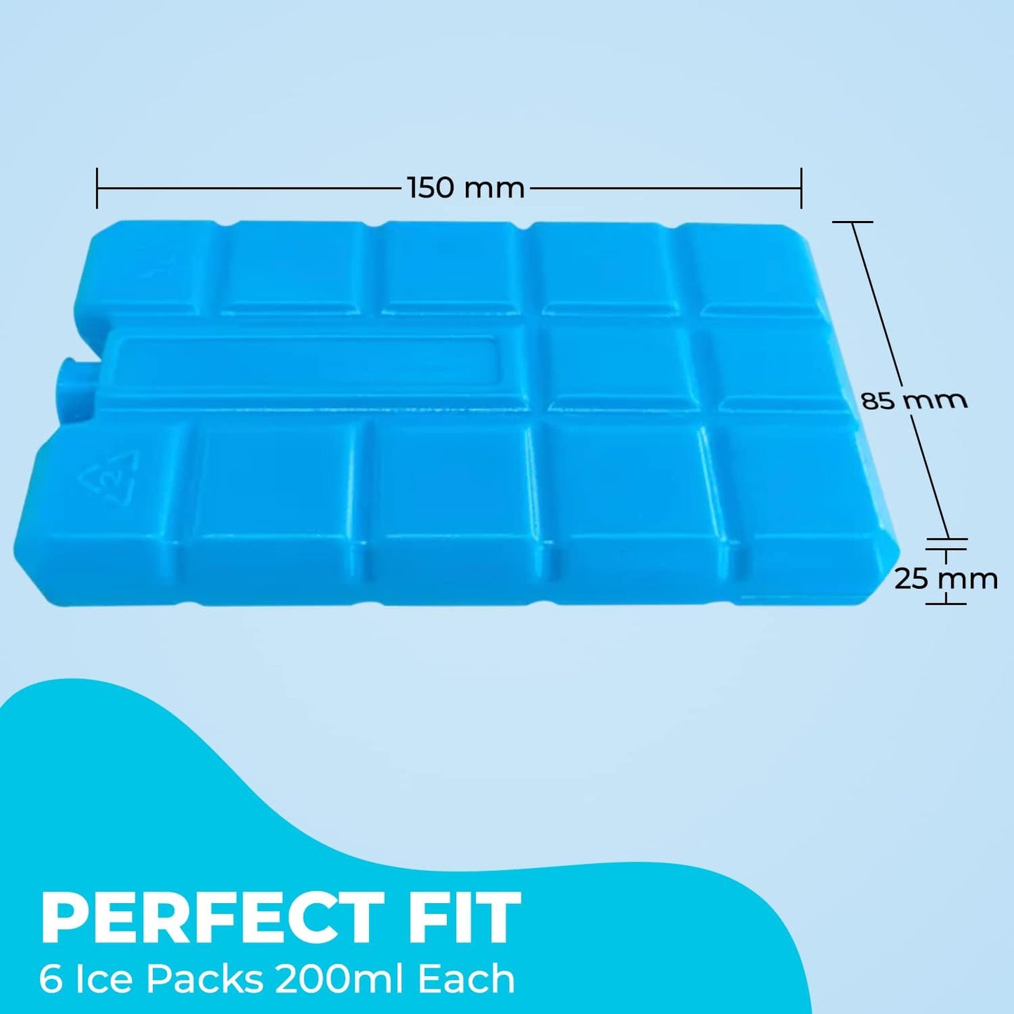 Ice Blocks for Freezers - Pack of 6 | Reusable and Space-Saving | Ideal for Keeping Food and Drinks Cold and Long