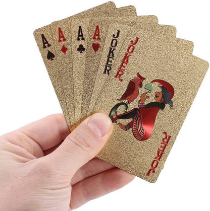 50 Pound Playing Cards: 24k Carat Gold Plated Poker Cards with Deluxe Wooden Gift Box