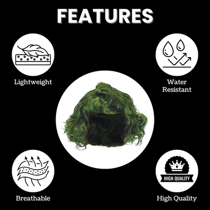 VIROSA Kids Oompa Loompa Worker Wig – Green Curly Fancy Dress Hairpiece for Boys & Girls | Ideal for World Book Day, Halloween, School Plays & Parties | Comfortable & Reusable