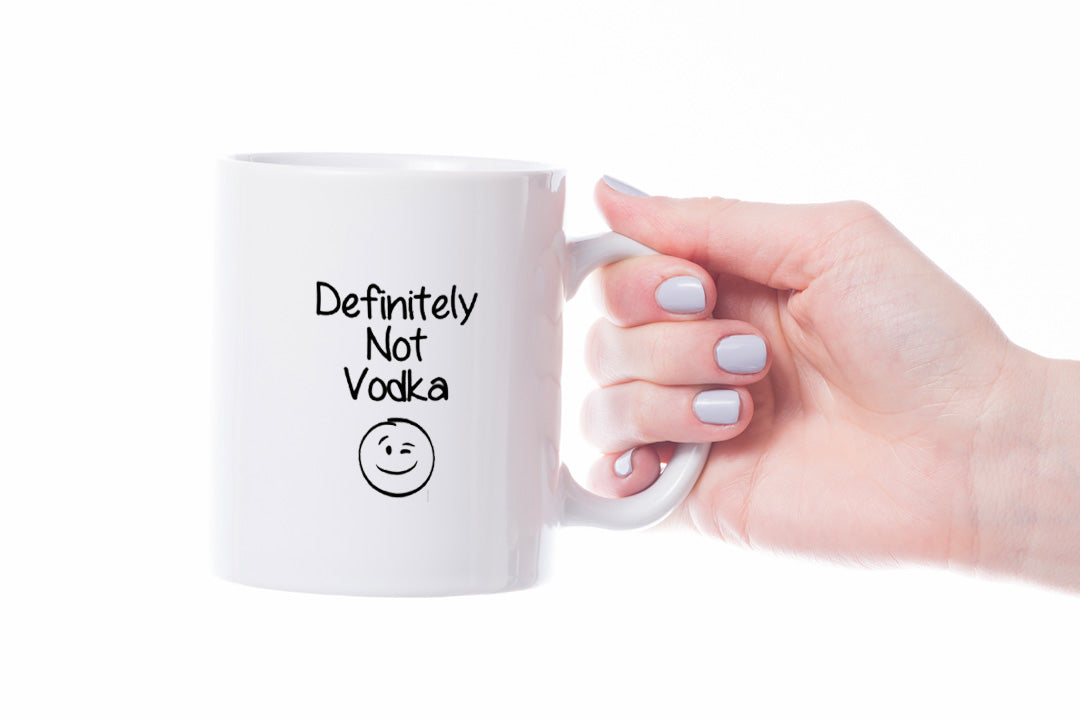 Funny Definitely Not Vodka Mug – Sarcastic Gift for Coworkers, Men, Women, Friends, Husband, Wife – Cool Birthday, Office, Valentine’s Day or Secret Santa Present – 11oz Ceramic Coffee Cup