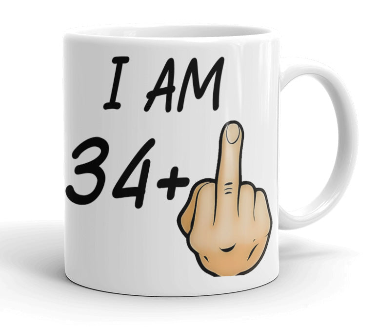 VIROSA Funny Birthday Mug – “I Am [Age-1]+1” – Rude Joke Gift for Milestone Birthdays – 16 Variations (11oz)