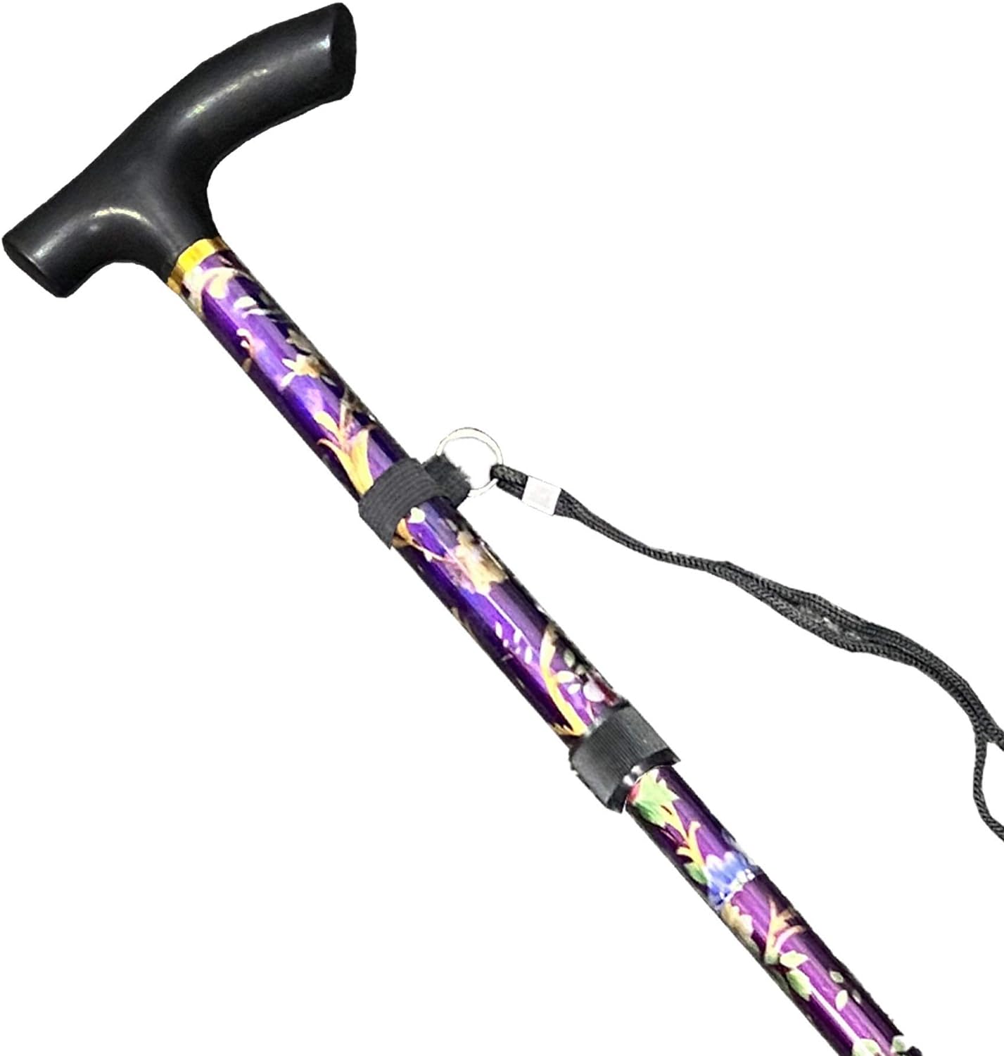 Floral Walking Stick - Lightweight, Foldable, Extendable, Adjustable Walking Cane | Flexible, Durable | Walking Aid, Mobility Aid | Collapsible