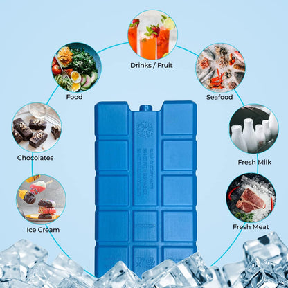 Ice Blocks for Freezers - Pack of 6 | Reusable and Space-Saving | Ideal for Keeping Food and Drinks Cold and Long
