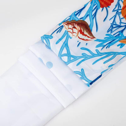 Sea Life Shower Curtain - Anti-Mould, Mildew Resistant | Size 180x180 cm (71 x 71 Inch) | Water Repellent Polyester Fabric
