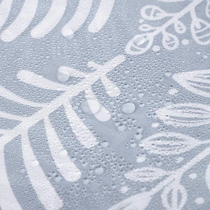Grey Leaf Shower Curtain - Anti-Mould, Mildew Resistant | Size 180x180 cm (71 x 71 Inch) | Water Repellent Polyester Fabric