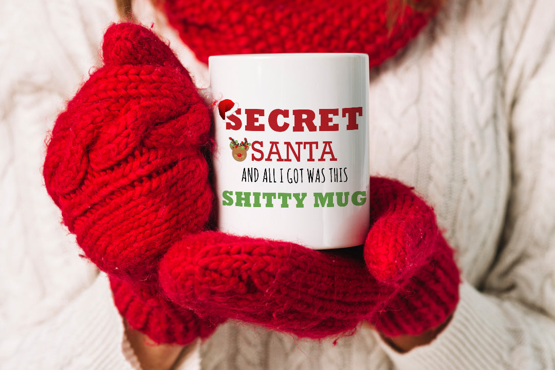 Funny Secret Santa Mug – I Had to Do Secret Santa and All I Got was This Sh*tty Mug – Rude Christmas Gift for Coworkers, Friends, Office Exchange – 11oz White Ceramic Cup