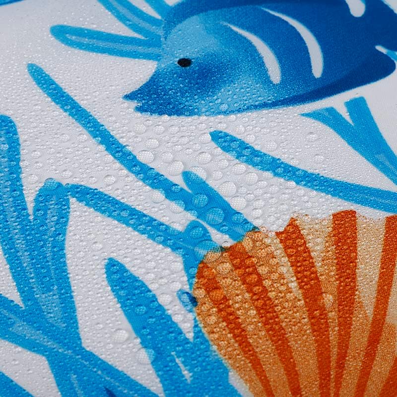 Sea Life Shower Curtain - Anti-Mould, Mildew Resistant | Size 180x180 cm (71 x 71 Inch) | Water Repellent Polyester Fabric