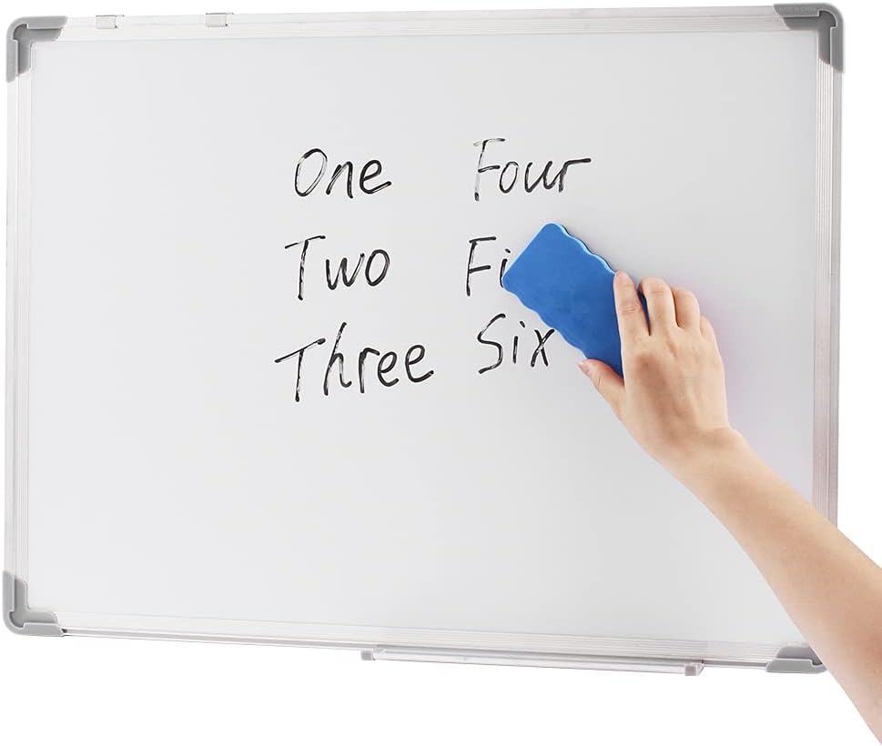 Magnetic White Board with Aluminum Frame - Dry Wipe Whiteboard Kit Including Pen with Eraser and Magnets (A2 60 cm x 45 cm)
