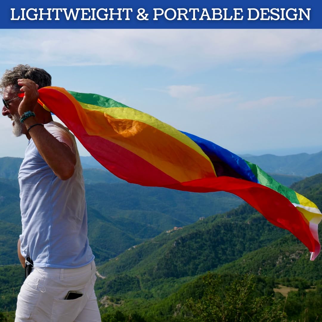 MEGA VALUE Rainbow Pride Flag Bunting – 33ft (10m) Long with 24 Flags – LGBT Pride Banner for Parades, Festivals, Pride Month, Events, Homes, Gardens &amp; Bars