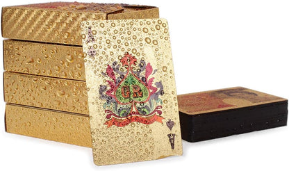 50 Pound Playing Cards: 24k Carat Gold Plated Poker Cards with Deluxe Wooden Gift Box