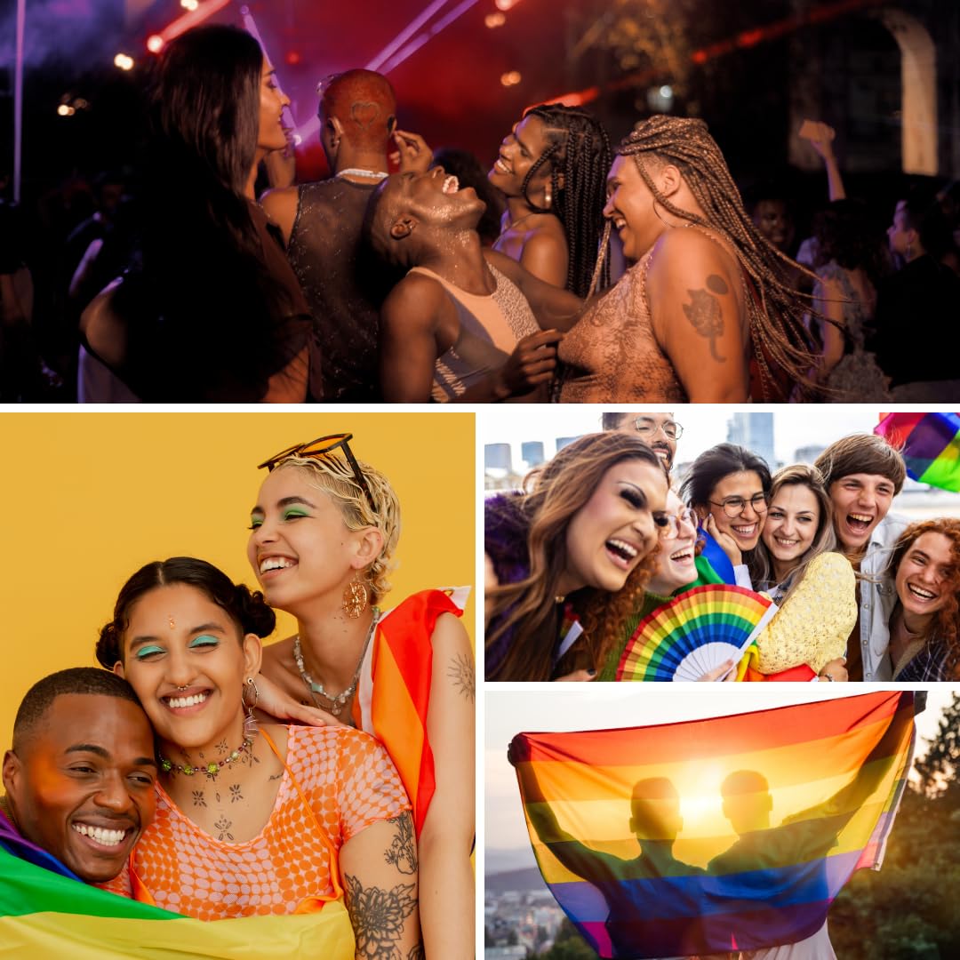 MEGA VALUE Rainbow Pride Flag Bunting – 33ft (10m) Long with 24 Flags – LGBT Pride Banner for Parades, Festivals, Pride Month, Events, Homes, Gardens &amp; Bars