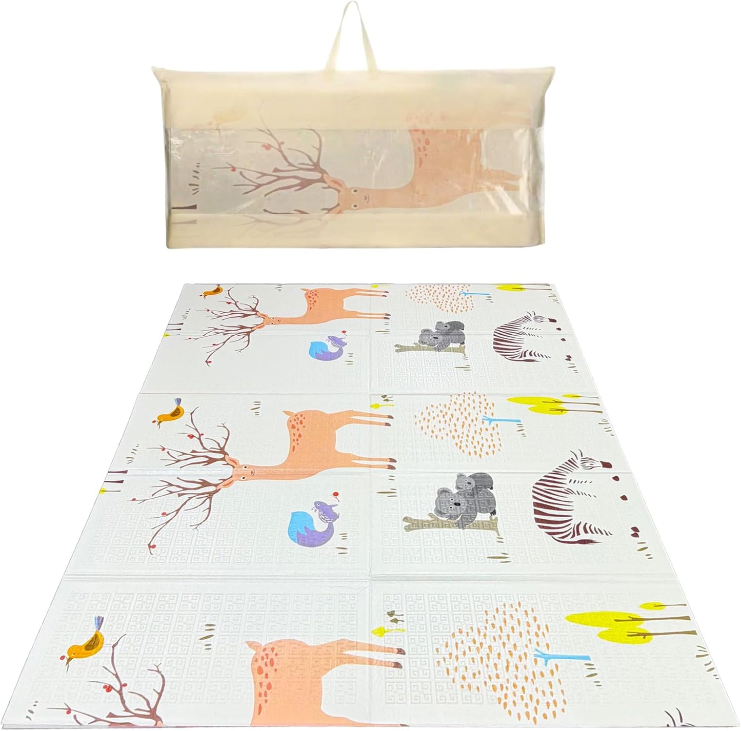 Baby Play Mat for Floor – Foldable Waterproof Foam Playmat for Babies & Toddlers – Large 200 x180cm Reversible Non Slip Nursery & Playroom Mat