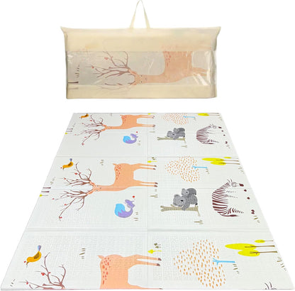 Baby Play Mat for Floor – Foldable Waterproof Foam Playmat for Babies & Toddlers – Large 200 x180cm Reversible Non Slip Nursery & Playroom Mat