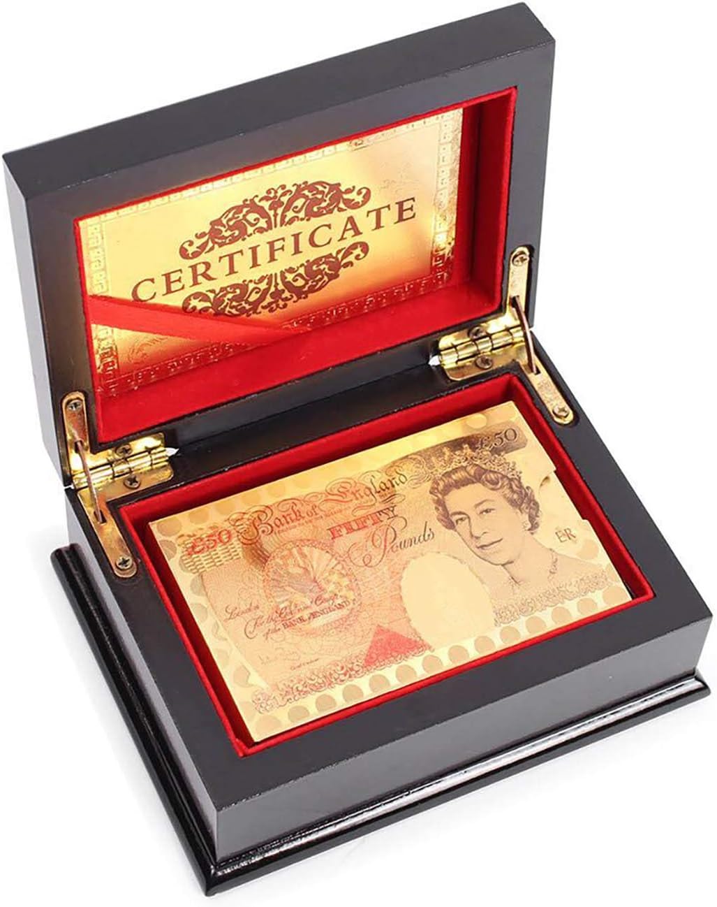 50 Pound Playing Cards: 24k Carat Gold Plated Poker Cards with Deluxe Wooden Gift Box