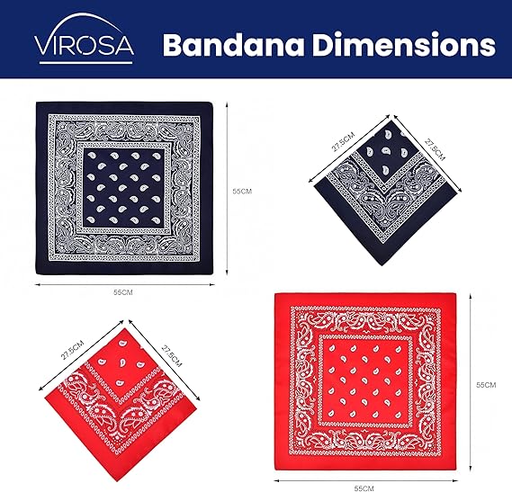 Cowboy Hats & Bandanas Set – 4 Piece Western Fancy Dress Costume Set for Adults – 2 Felt Cowboy Hats & 2 Paisley Cotton Bandanas – Festival, Halloween & Country Party Accessories