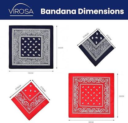 Cowboy Hats & Bandanas Set – 4 Piece Western Fancy Dress Costume Set for Adults – 2 Felt Cowboy Hats & 2 Paisley Cotton Bandanas – Festival, Halloween & Country Party Accessories