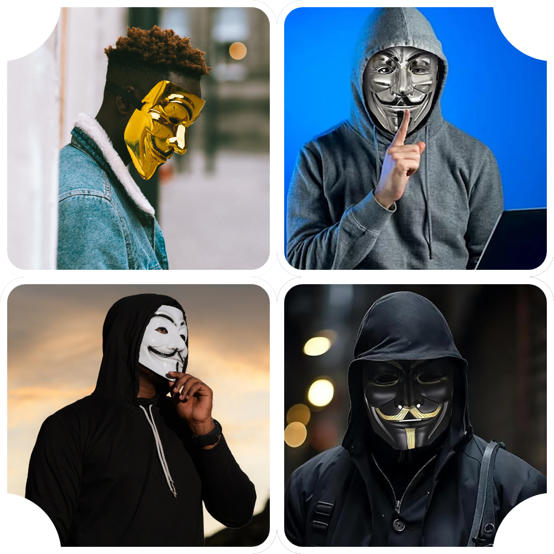 VIROSA Anonymous V for Vendetta Mask Set – Halloween & World Book Week Costume Kit for Adults & Teens