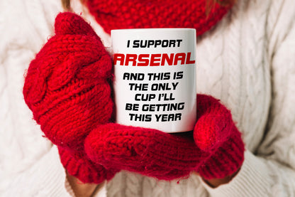 VIROSA Funny Football Mug – “This is The Only Cup I’ll Be Getting This Year” – Funny Gift for Arsenal Fans, Dad, Brother or Friend – 11oz Ceramic Coffee Cup – Birthday, Xmas, Father’s Day