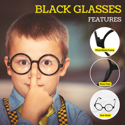 VIROSA Wizard School Boy 3pc Fancy Dress Set – Includes Tie, Glasses & Wand – Kids Magician Costume for World Book Day, Halloween, Parties & School Events – Unisex Cosplay Outfit