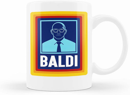 VIROSA Baldi Gift Mug – Funny Coffee Mug for Bald Man, Dad, Stepdad, Work Colleague & Grandad | Novelty Father's Day Gift for Bald Dads & Boys | White Ceramic Cup with Humorous Design, Present for Him