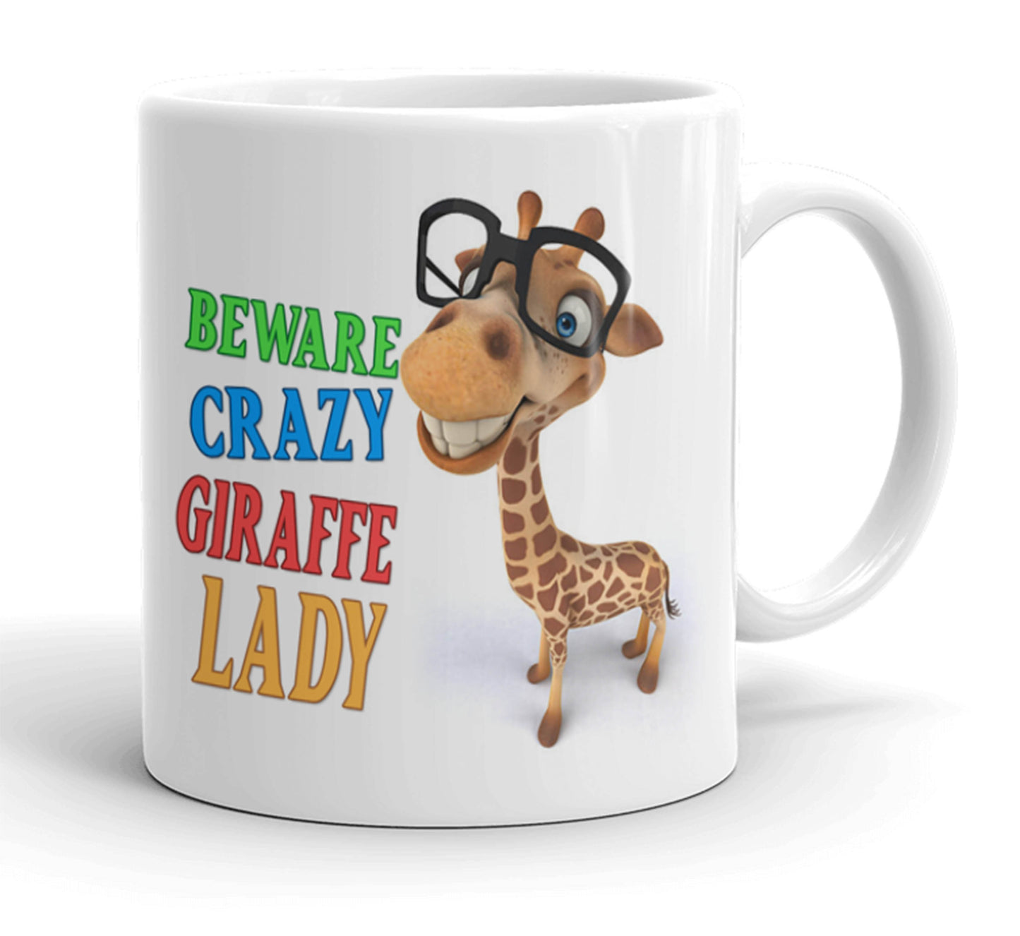 Virosa Funny Giraffe Mug – Crazy Giraffe Lady – Animal Lover Gift for Her, Women, Mum, Sister, Friend – Birthday, Christmas, Mother’s Day, Secret Santa – 11oz White Ceramic Coffee Cup