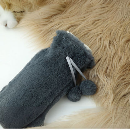 VIROSA Extra Long 2L Hot Water Bottle with Plush Cover & Pom Poms – Pain Relief & Winter Comfort