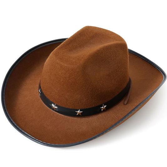 VIROSA Classic Western Cowboy Hat – Lightweight Adjustable Fit – Available in Black, Pink & Brown – For Men & Women – Rodeo, Fancy Dress, Outdoor Wear