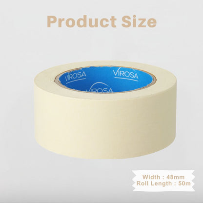 Pack of 5 Masking Tape Rolls - 48mm Wide, 50 Metres